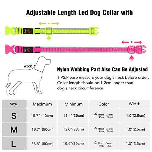 Flashseen LED Dog Collar USB Rechargeable Light Up Dog Collar Lights - Nail Gallerys
