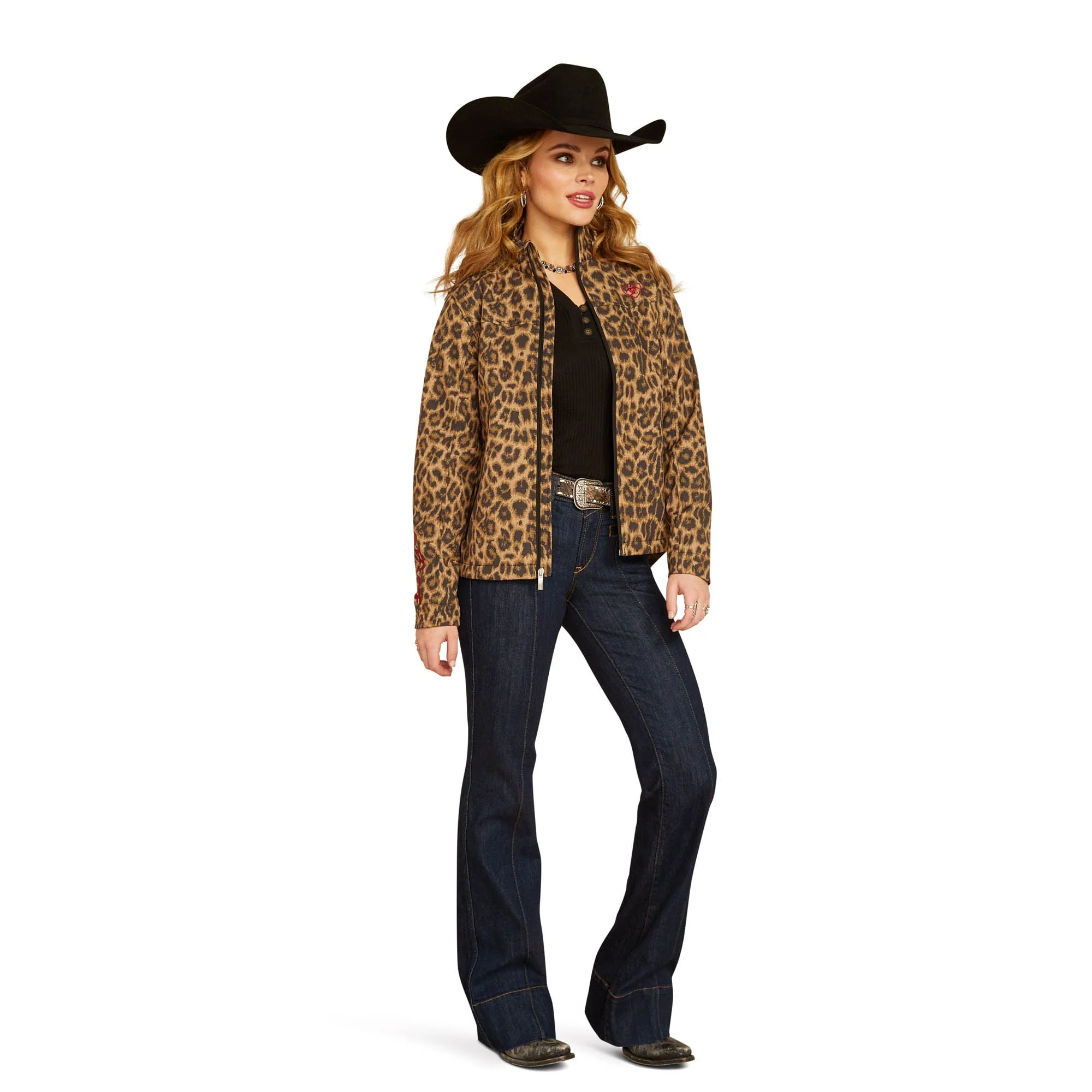 Ariat Women's Team Softshell Print Jacket, Lila Leopard - Nail Gallerys