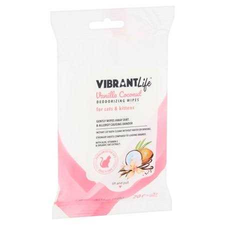 Vibrant Life Vanilla Coconut Deodorizing Wipes for Cats & Kittens - Nail Gallerys