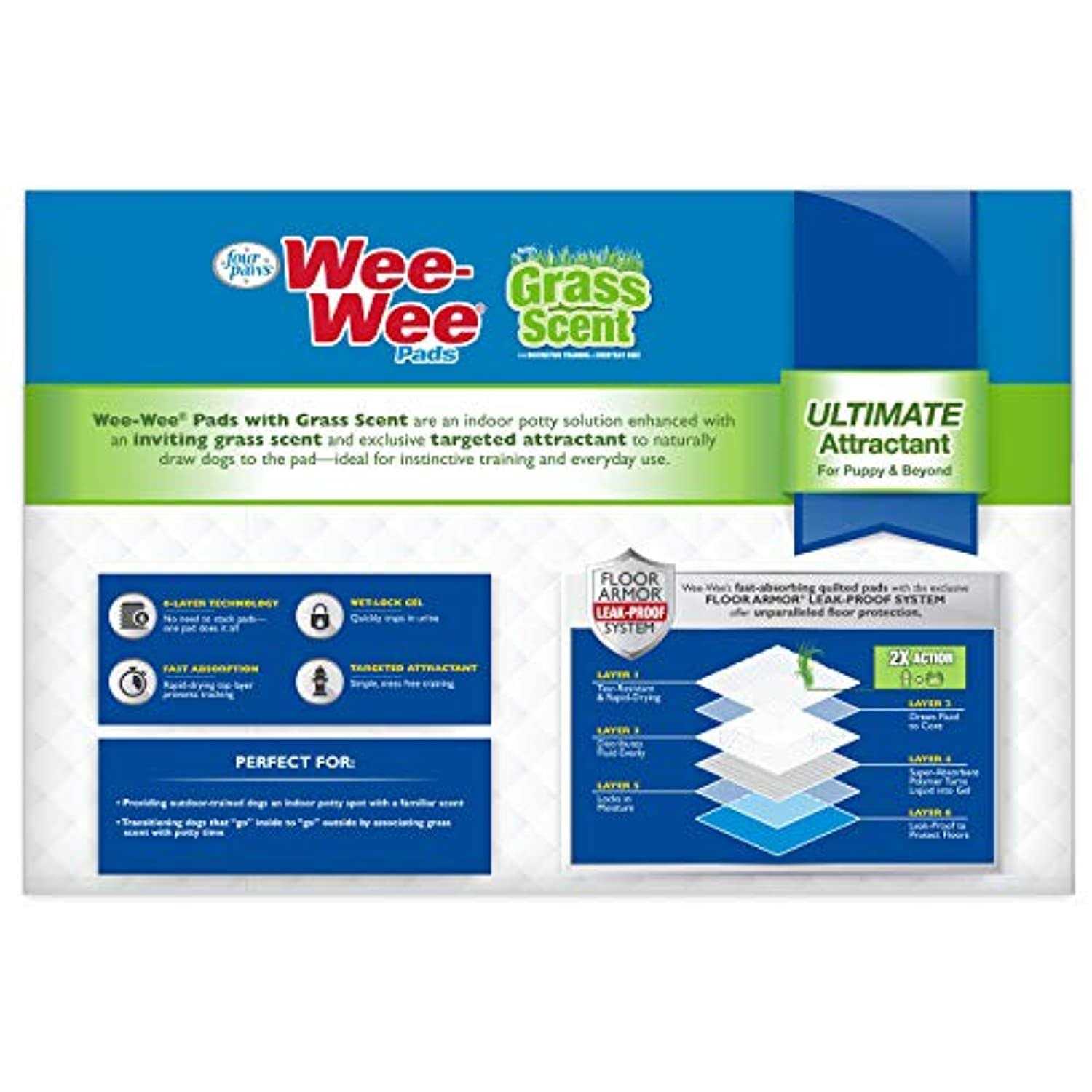 Four Paws Wee Wee Grass Scented Puppy Pads - Nail Gallerys