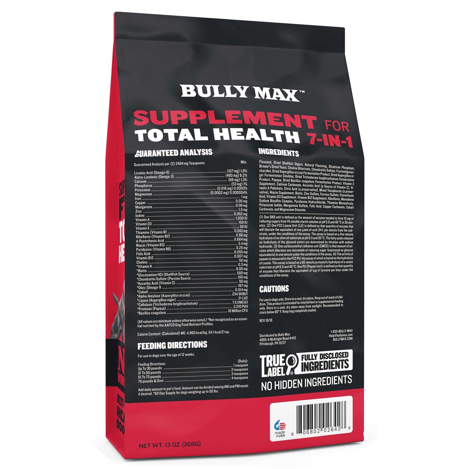 Bully Max 7-in-1 Dog Supplement 7 Powerful Health Benefits - Nail Gallerys