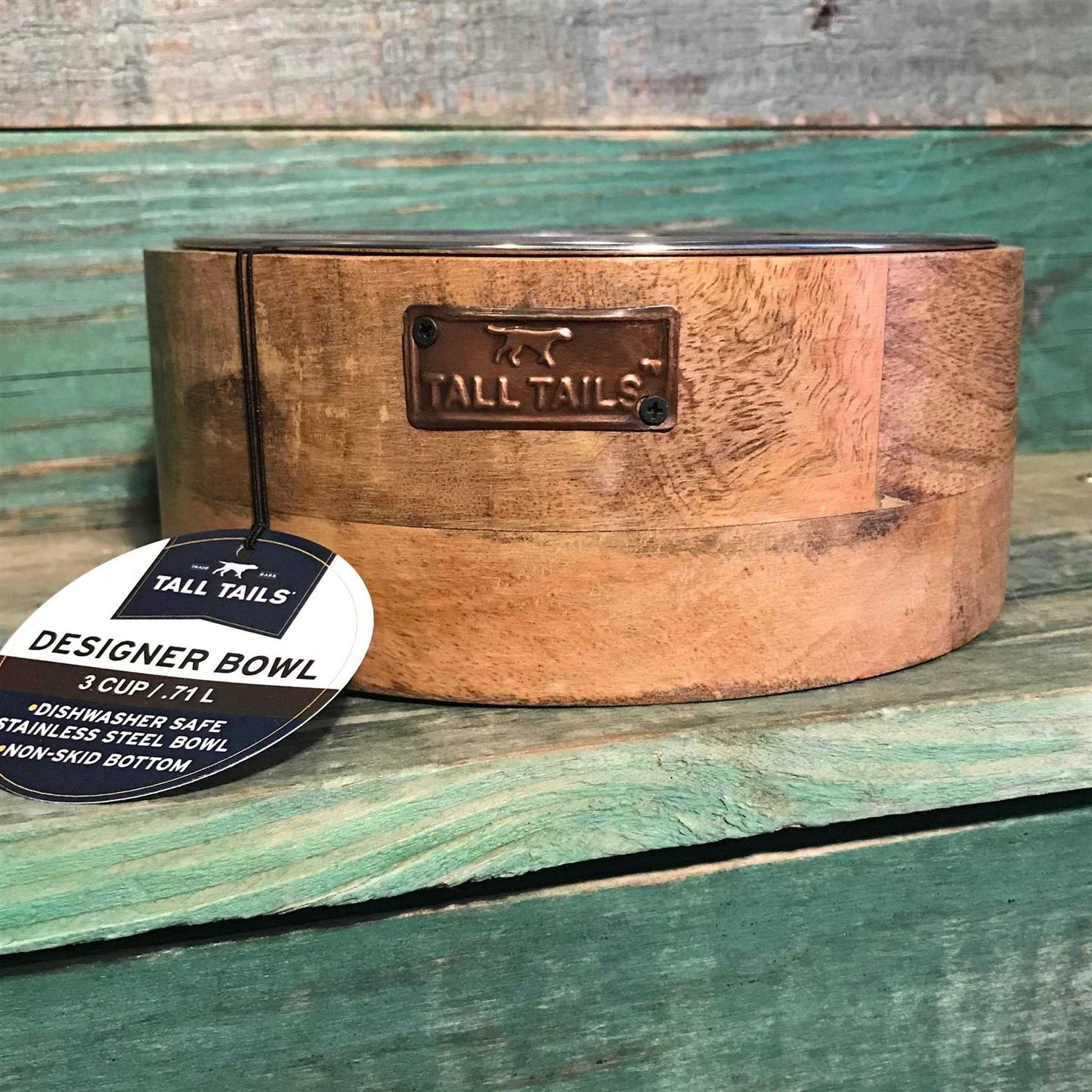 Tall Tails Wood Designer Dog Bowl - Nail Gallerys