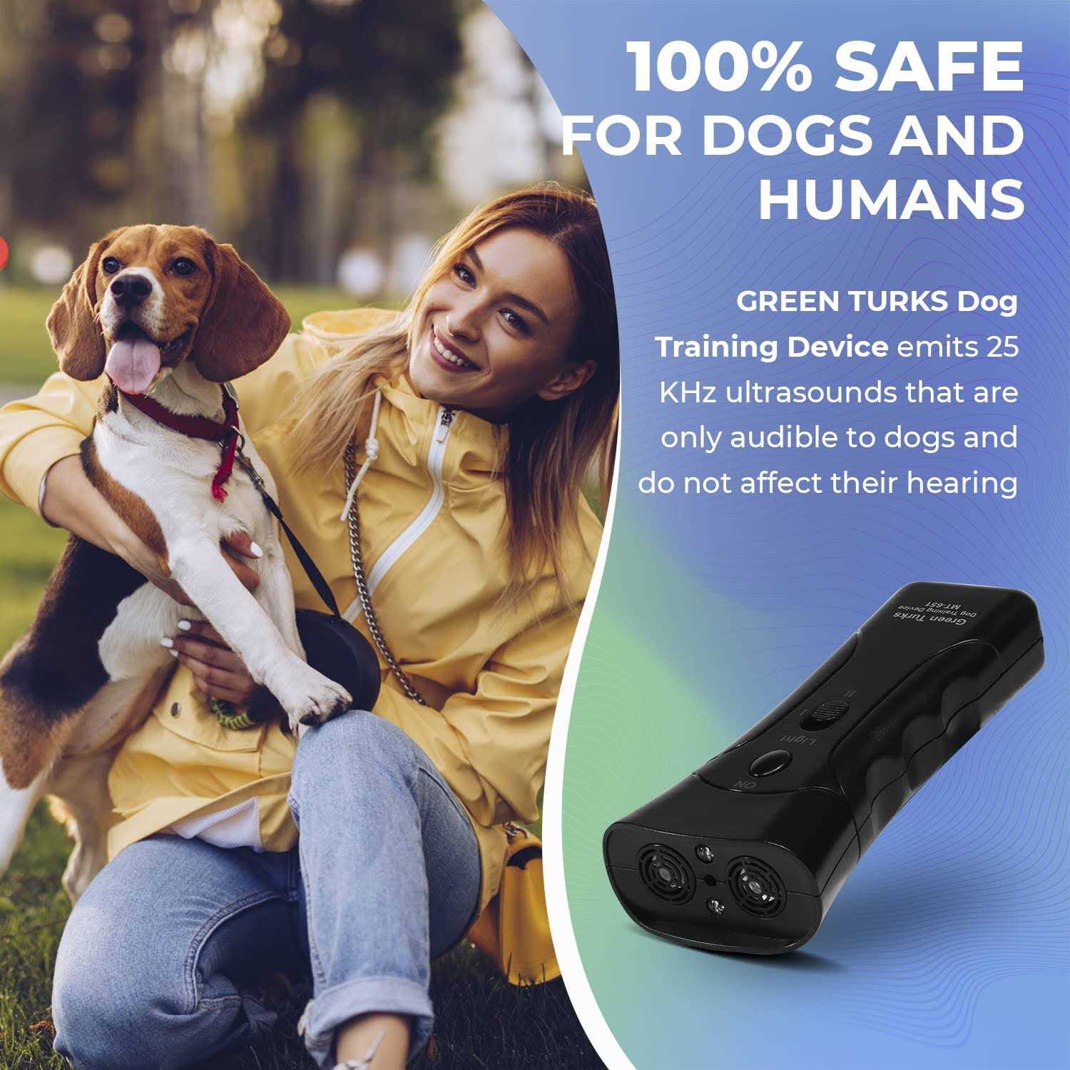 GREEN TURKS Petgentle Dog Bark Deterrent Devices Original Anti Barking Handheld Training Control Tool with LED Dual Sensor - Nail Gallerys