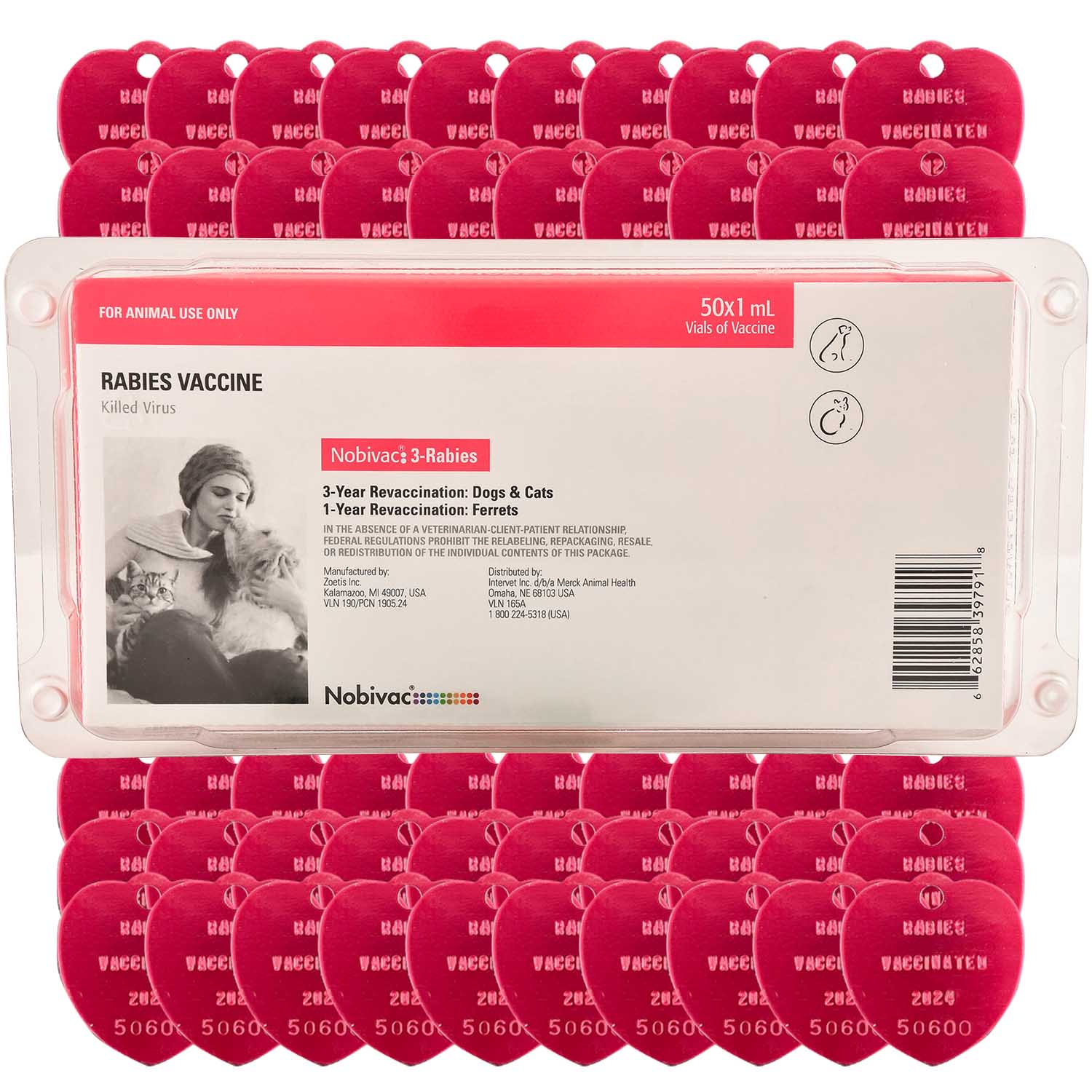 Nobivac 3 Rabies Vaccine Kit with Tags - Nail Gallerys