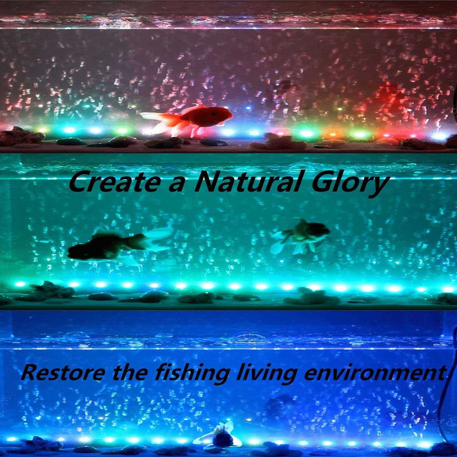COVOART LED Aquarium Light 2 Pack 15 inches Fish Tank Light RGB Color Underwater Light Submersible Crystal Glass Lights - Nail Gallerys