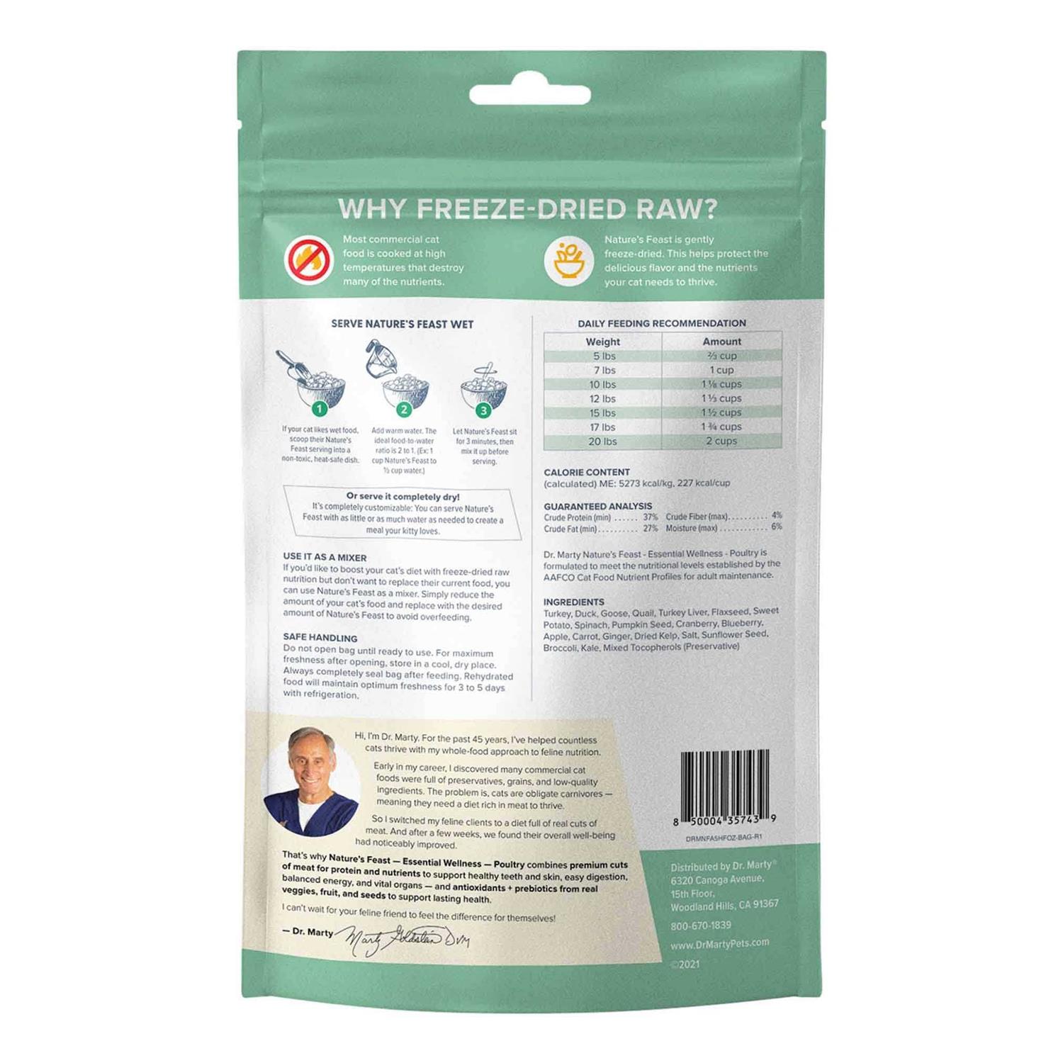 Dr Marty Nature’s Feast Essential Wellness Poultry Freeze Dried Raw Cat Food - Nail Gallerys