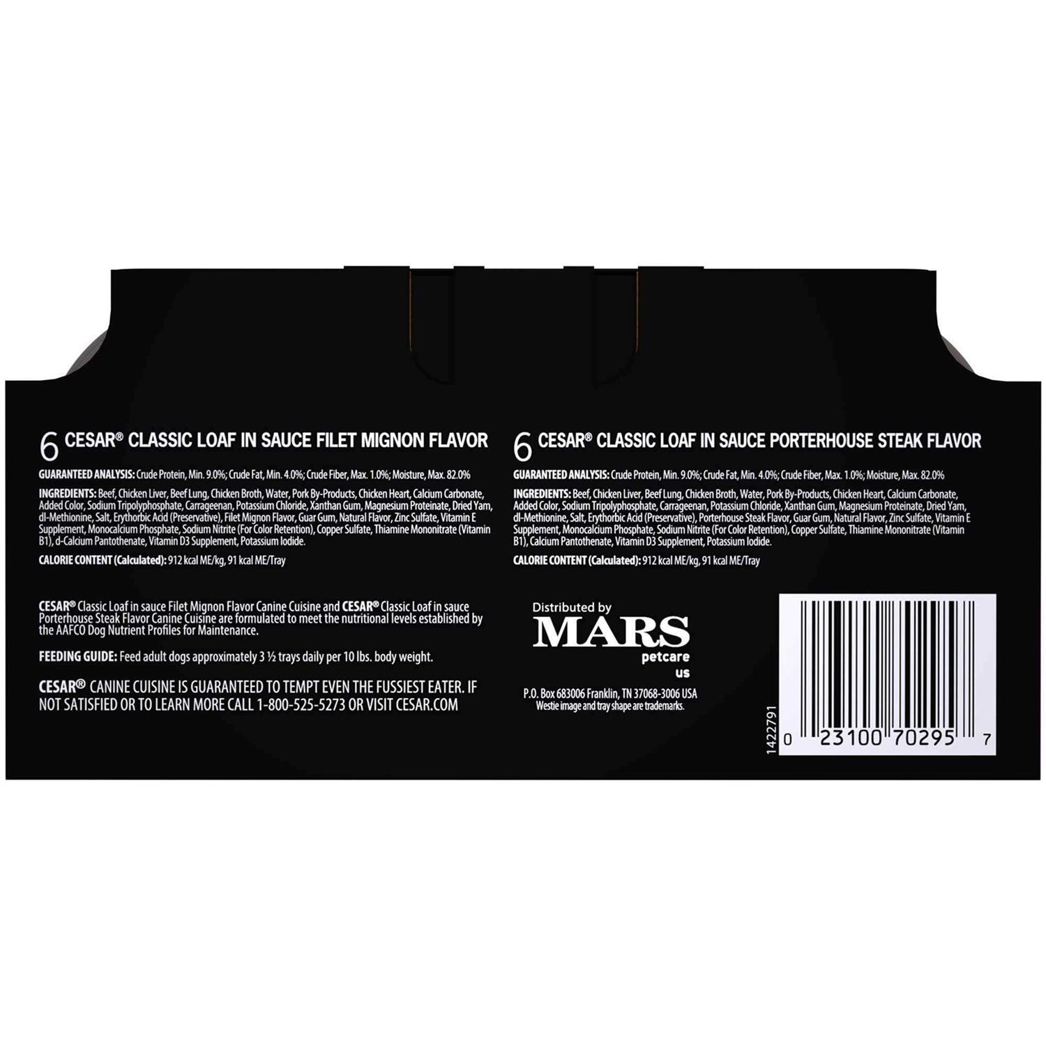 Cesar Filet Mignon & Porterhouse Steak Canine Cuisine Wet Dog Food - Nail Gallerys