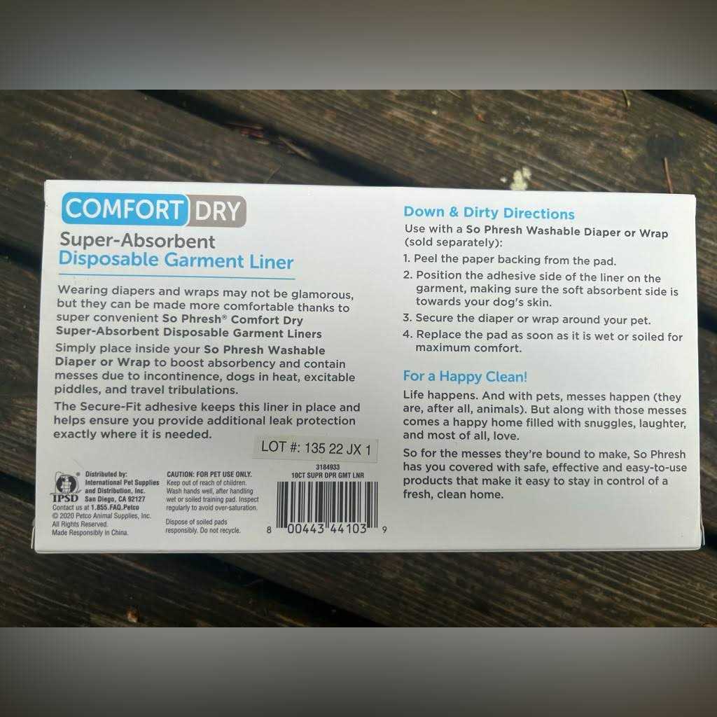 So Phresh Comfort Dry Disposable Dog Garment Liners - Nail Gallerys