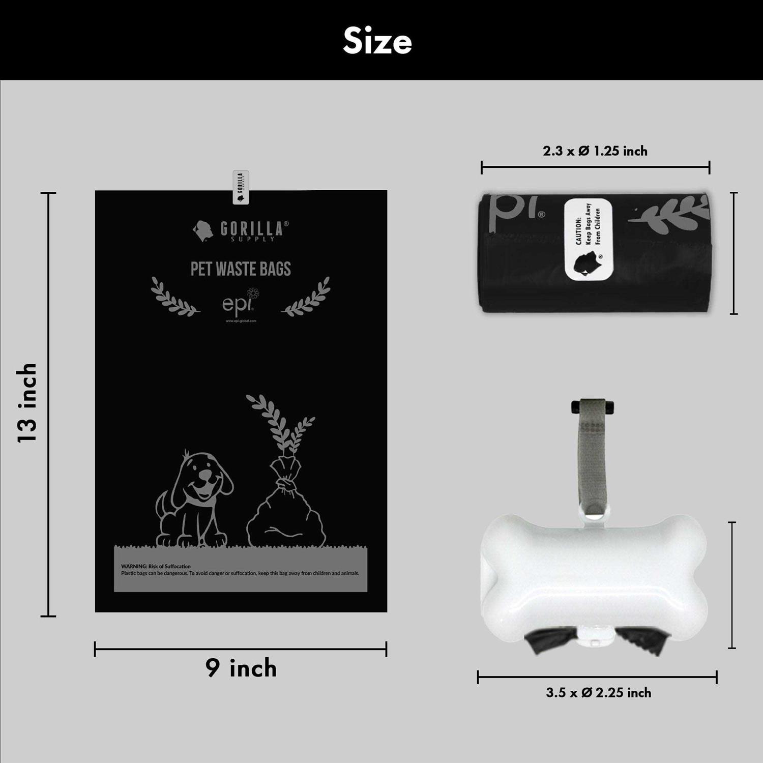 Gorilla Supply Dog Poop Waste Bags with Dispenser and Leash Tie - Nail Gallerys