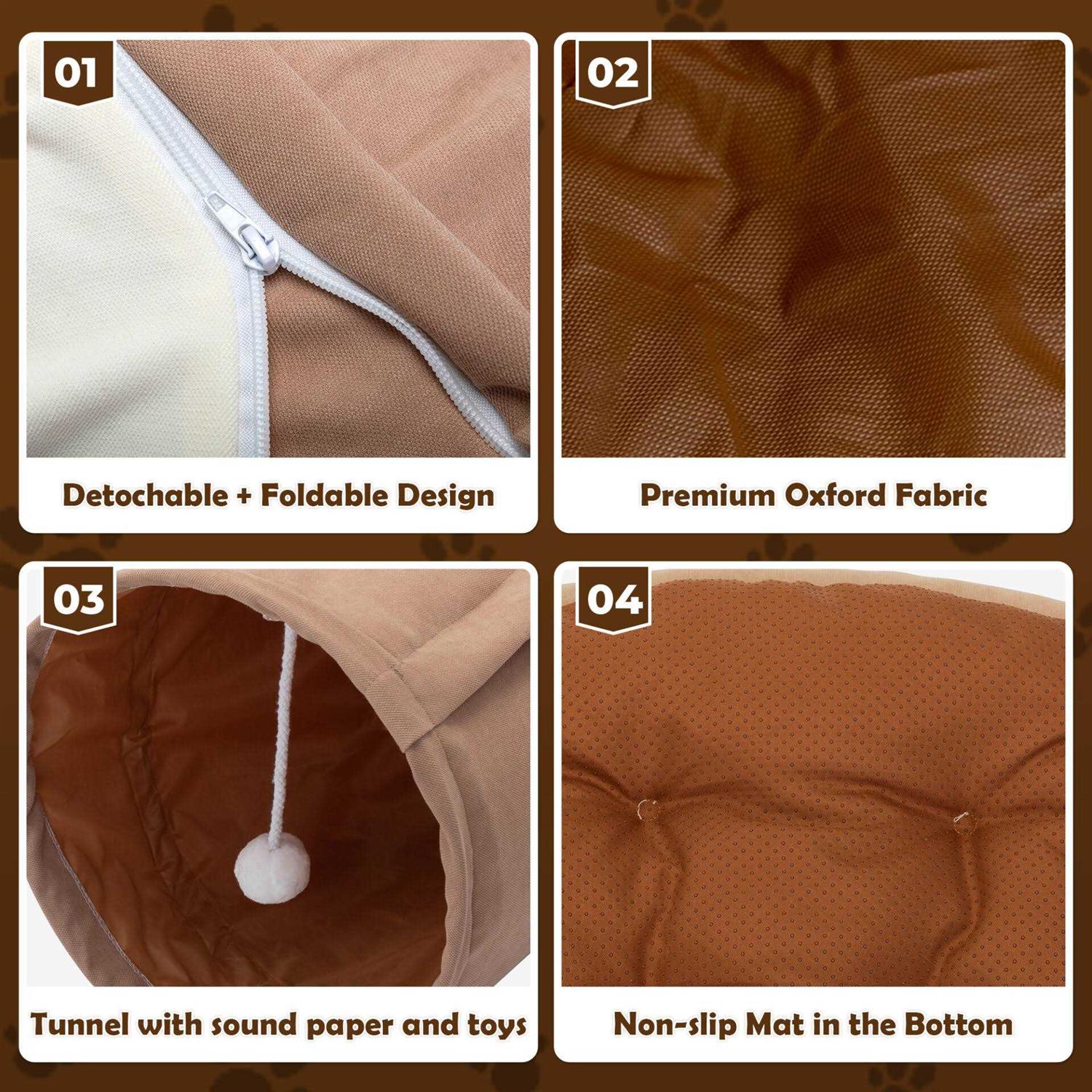 Coziwow Cat Tunnel with Cat Bed - Nail Gallerys