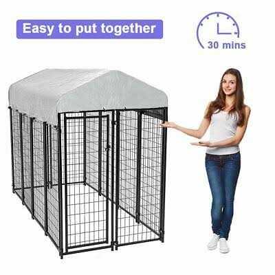 bestpet 8 x 4 x 6 ft dog kennel outdoor dog pen playpen house heavy duty dog crate metal galvanized welded pet animal camping - Nail Gallerys