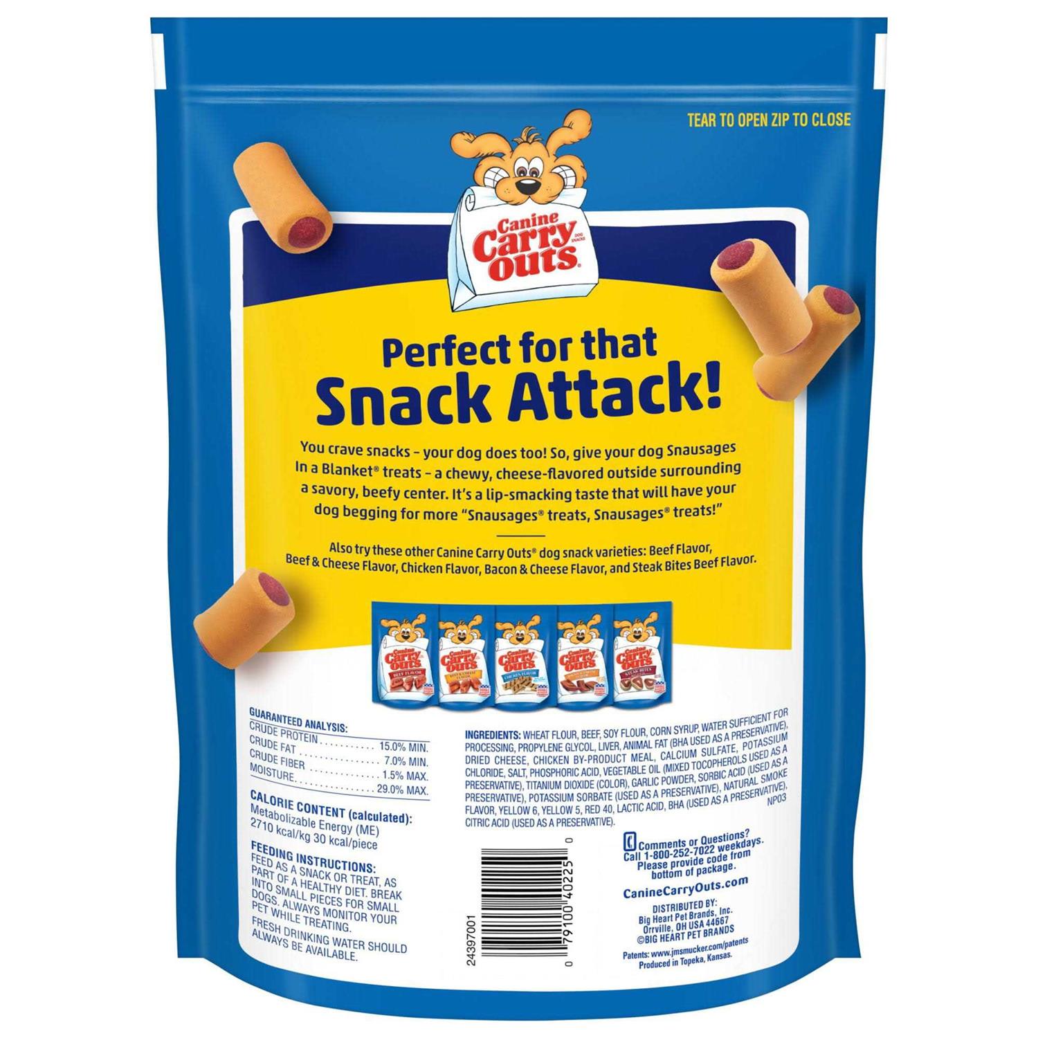 Canine Carry Outs Snausages in a Blanket Dog Treats Beef Cheese - Nail Gallerys