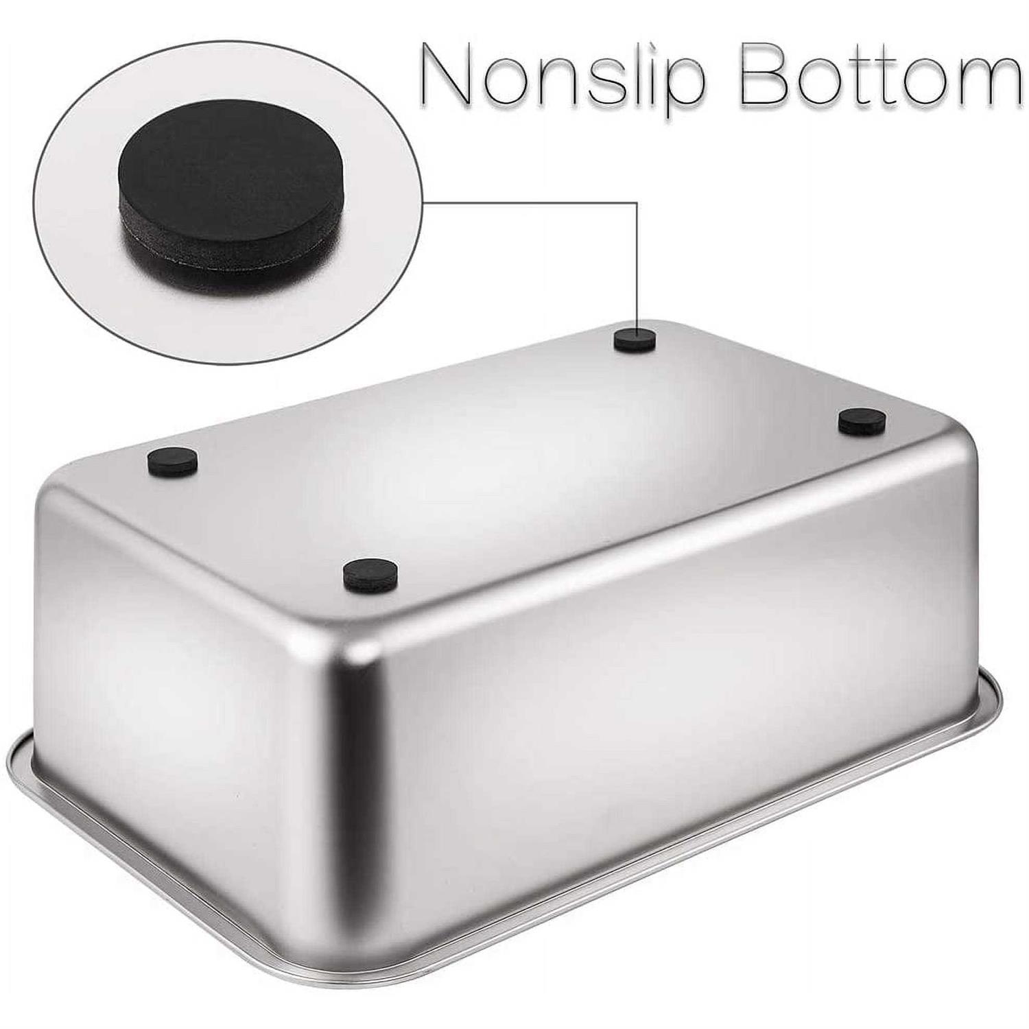 Yangbaga Stainless Steel Litter Box for Cat and Rabbit, Large Size with 8in High Sides and Non Slip Rubber Feet. Odor Control - Nail Gallerys