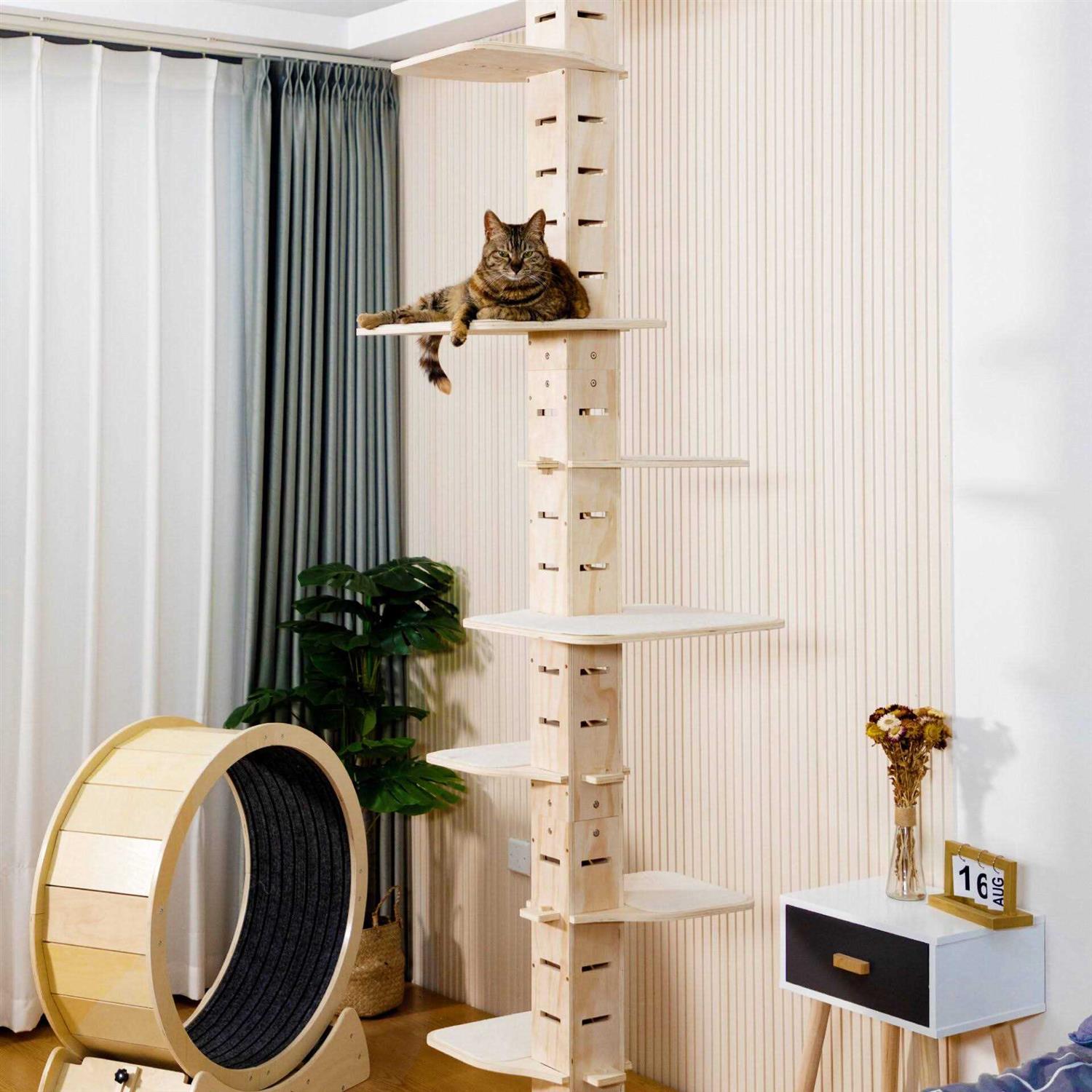 Coziwow 114 in. H Floor-to-Ceiling Cat Tree - Nail Gallerys