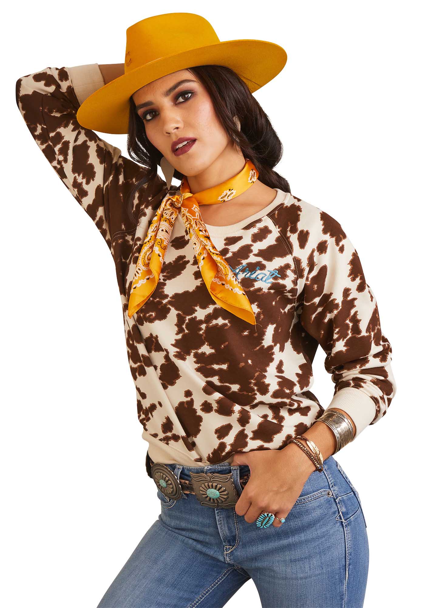 Ariat Women's R.E.A.L. Crew Sweatshirt, Pony Print - Nail Gallerys