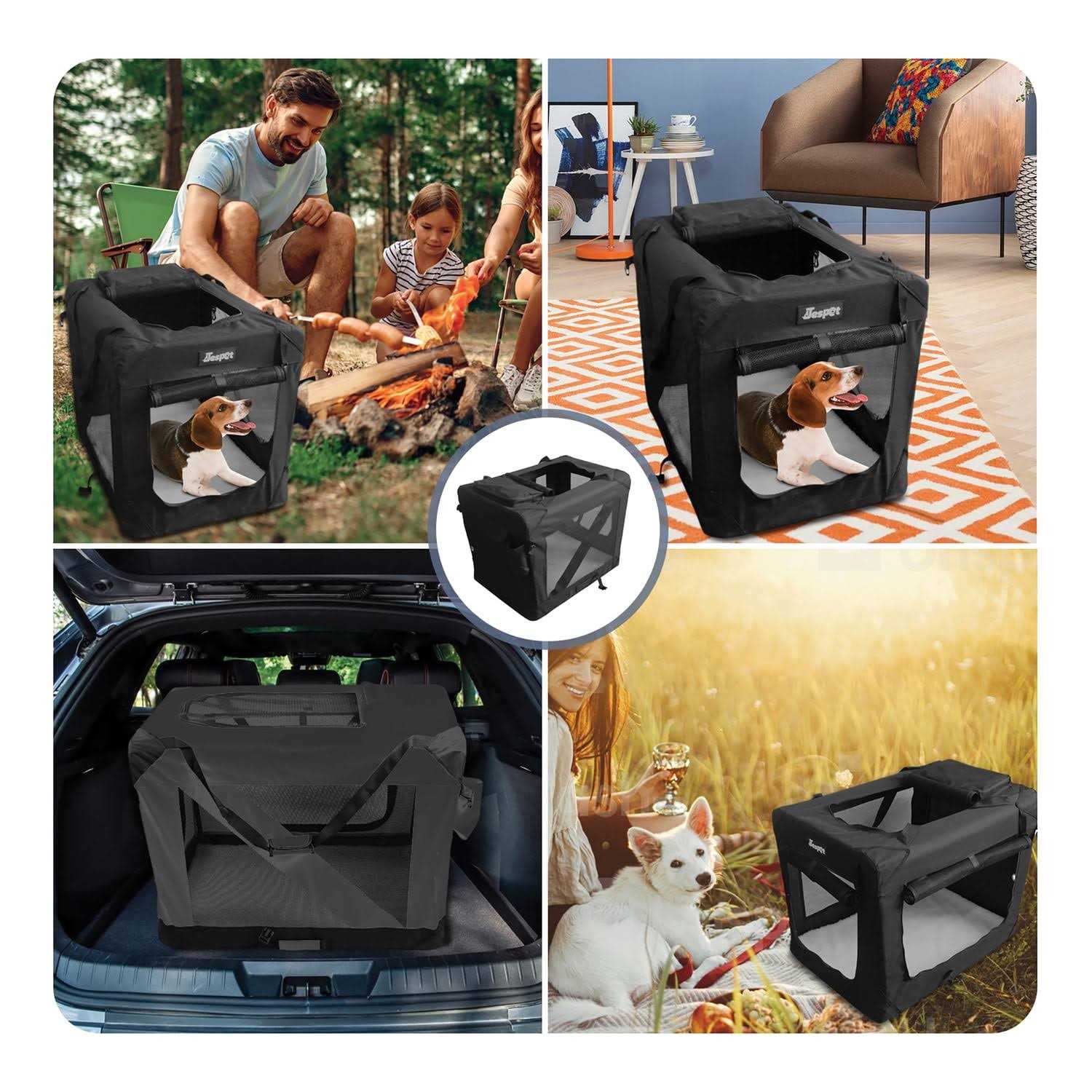 Jespet 3-Door Collapsible Soft-Sided Dog Crate - Nail Gallerys