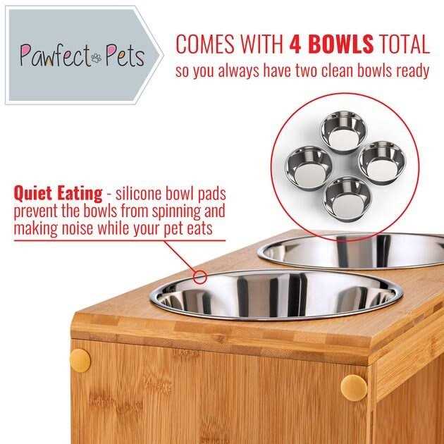 Pawfect Pets 12 Elevated Dog Pet Feeder Large Raised Dog Bowl Stand - Nail Gallerys