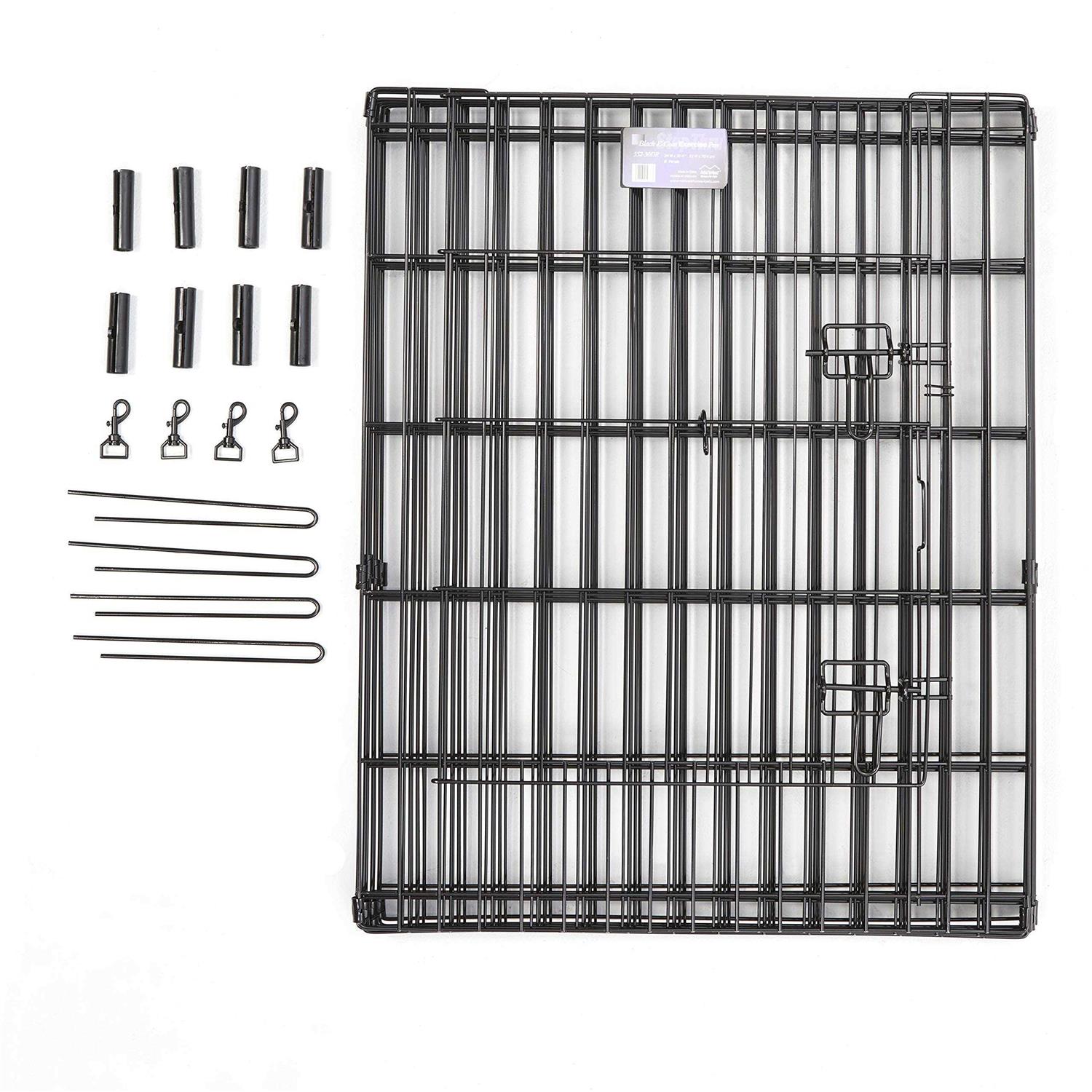 Midwest Black E-Coat Pet Exercise Pen with Walk-Thru Door 8 Panels - Nail Gallerys