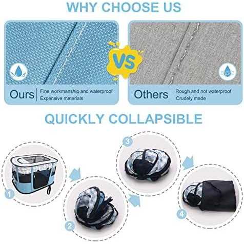 Carroza Portable Foldable Pet Playpen Collapsible Crates Kennel Playpen for Dog cat and Rabbit &Travel Playpen Outdoor or Indoor - Nail Gallerys