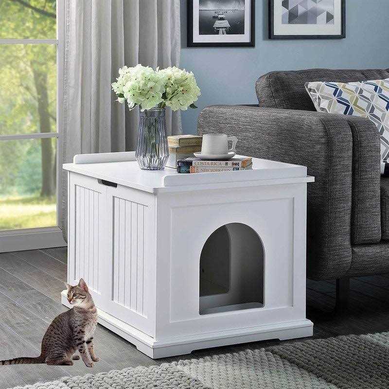 Unipaws Cat Washroom Bench Litter Box Cover - Nail Gallerys