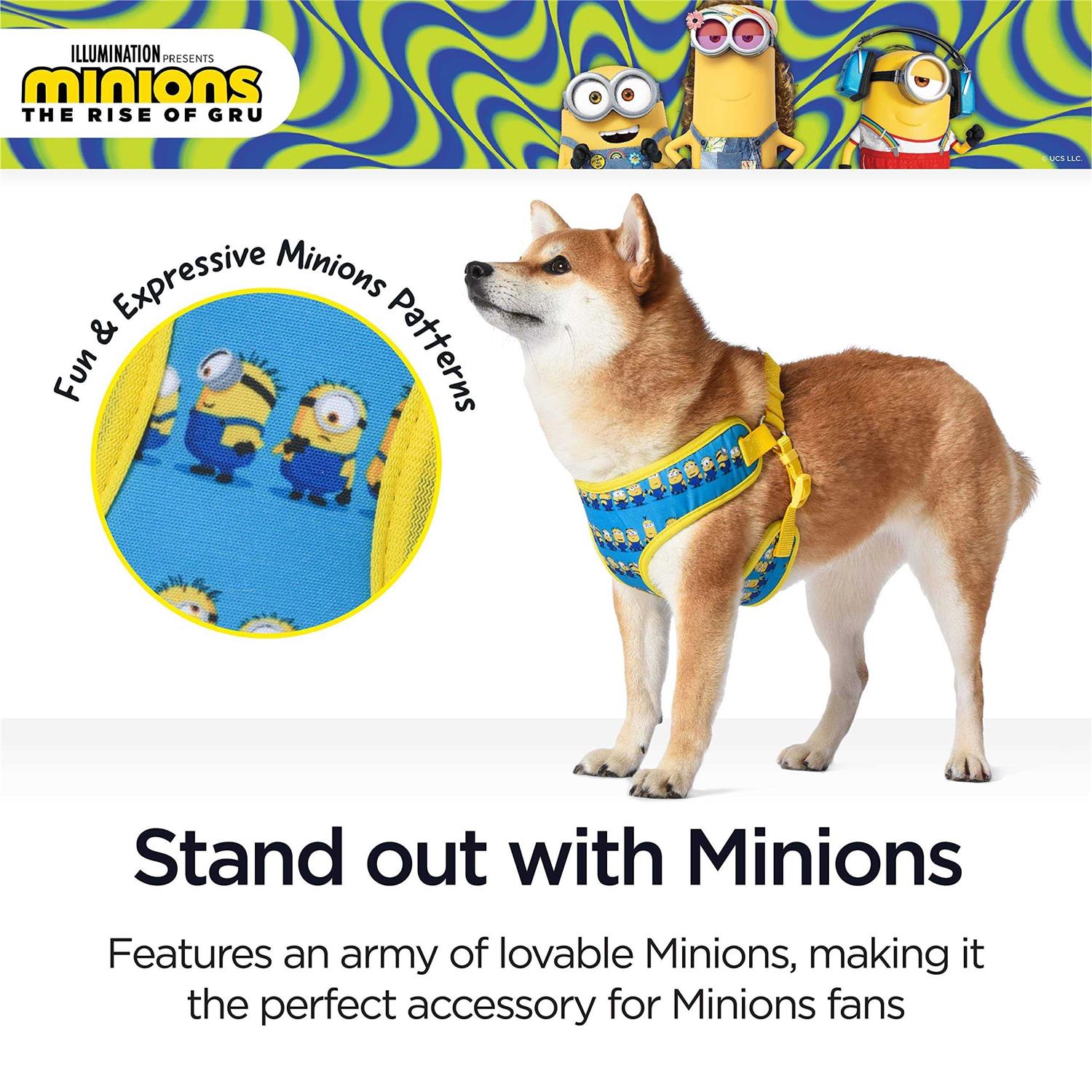 Minions Dog Harness Blue Minions in a Row Comfortable Mesh No-Pull Dog Harness - Nail Gallerys