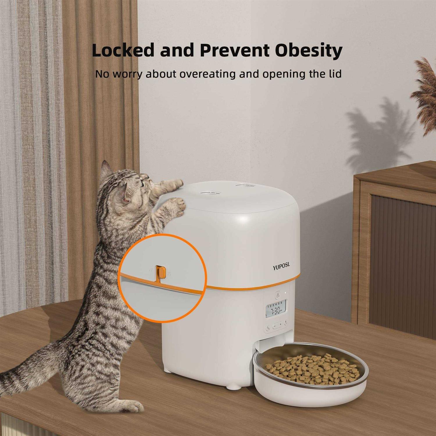 Yuposl Automatic Cat Feeders 8cup/68oz Cat Food Dispenser Easy to Use - Nail Gallerys