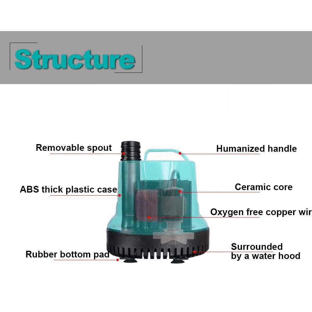 Upettools Submersible Water Pump Ultra Silence Circulation Multifunctional Water Pump with Handle for Pond - Nail Gallerys