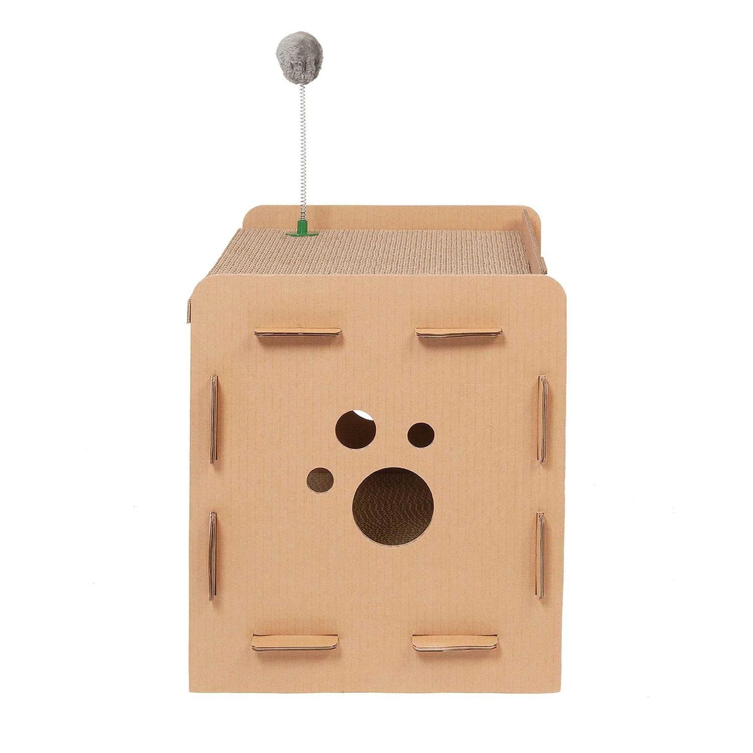 FurHaven Corrugated Cat Scratcher House with Catnip - Nail Gallerys