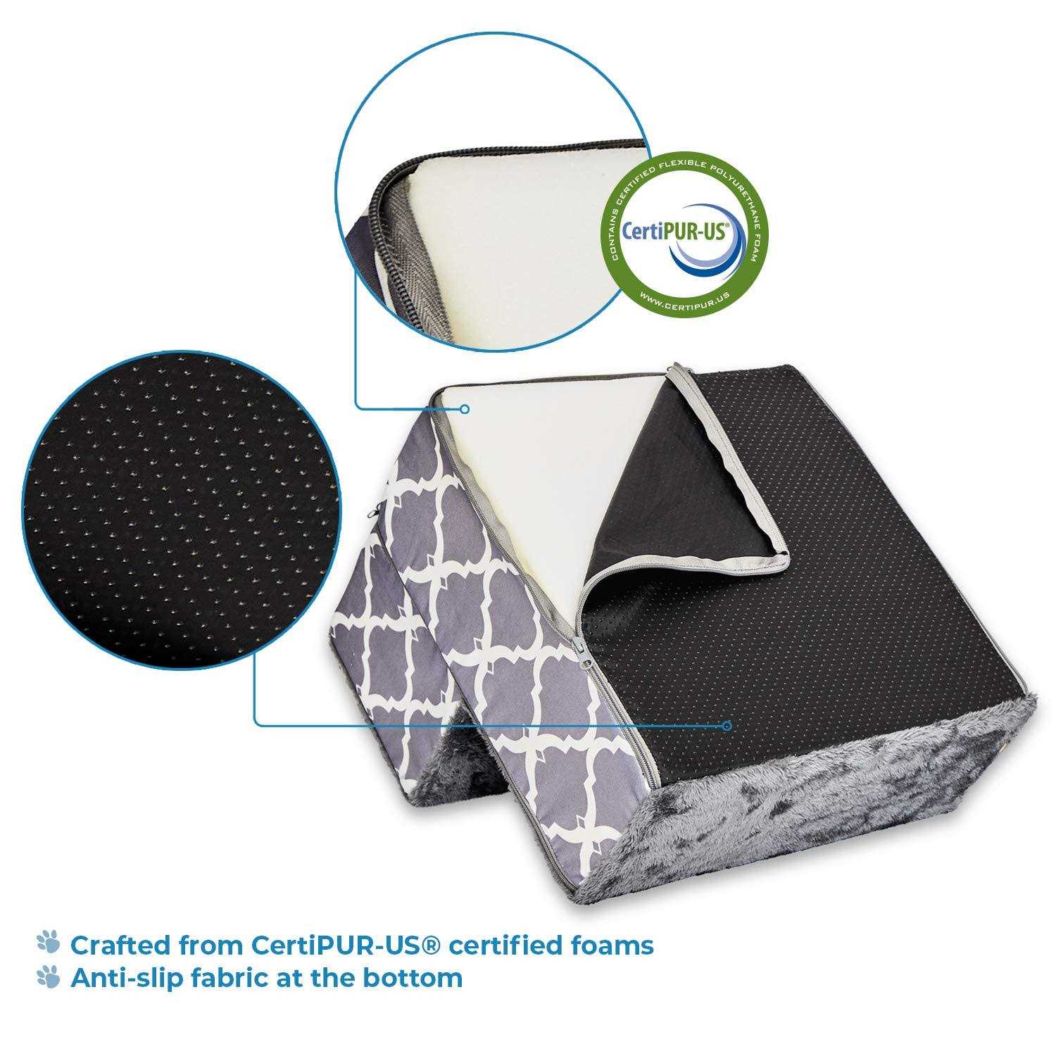 Foldable Pet Steps/Stairs with CertiPUR-US Certified Foam by Best Pet Supplies - Nail Gallerys