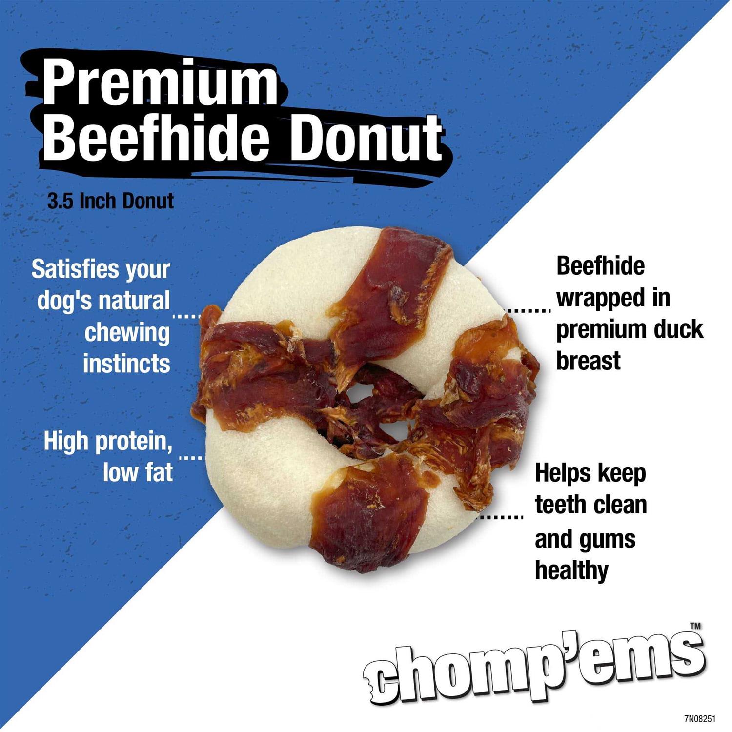 Ruffin’ It Chomp’ems 3.5 Beefhide Donut W/Duck - Nail Gallerys