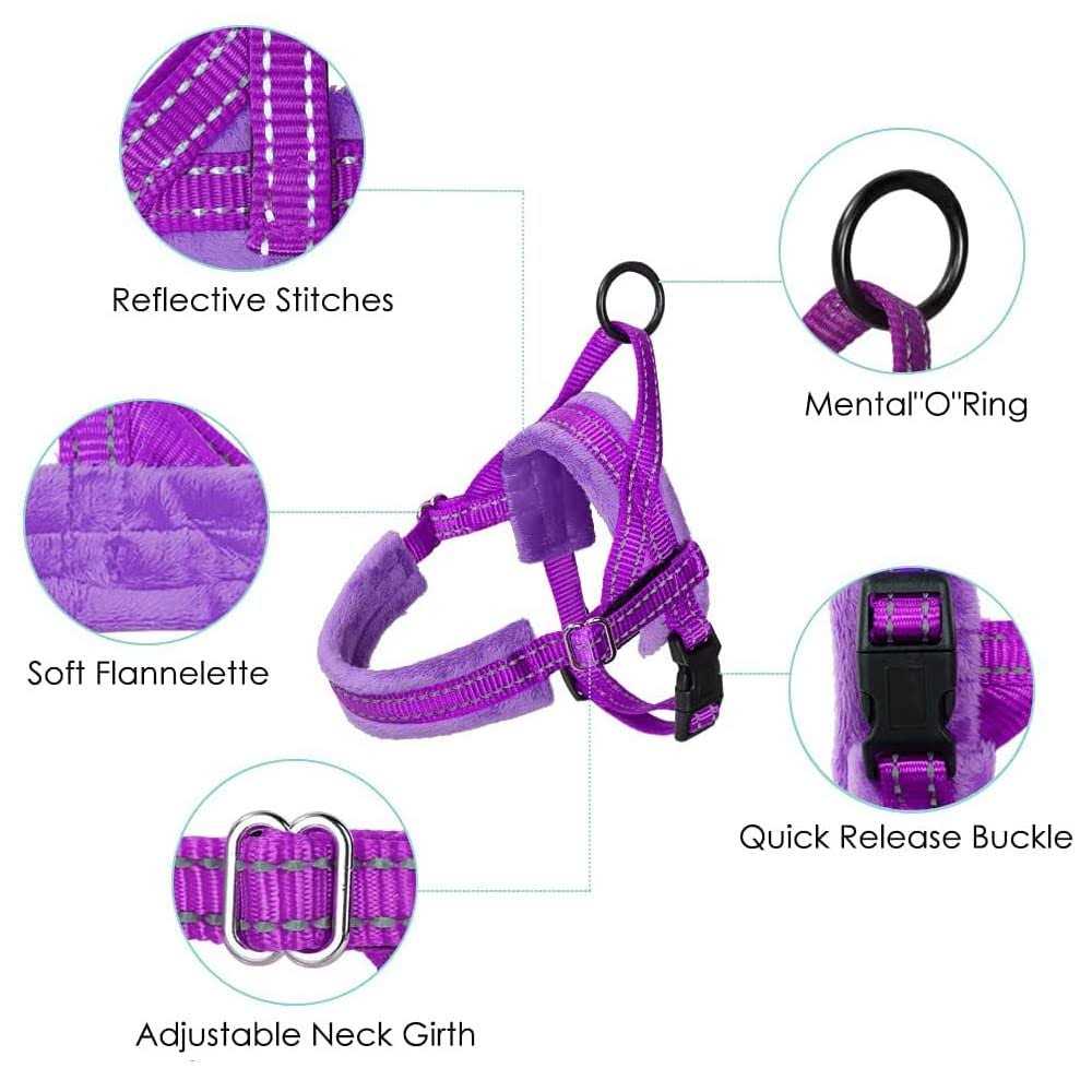 Lukovee Walking Dog Harness and Leash Heavy Duty Adjustable Puppy Harness Soft Padded Reflective Vest Harness Anti-Twist 4FT Pe - Nail Gallerys
