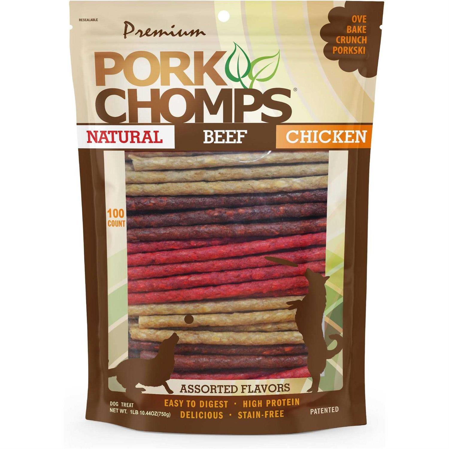 Pork Chomps Munchy Sticks Dog Treat Assorted Flavors - Nail Gallerys