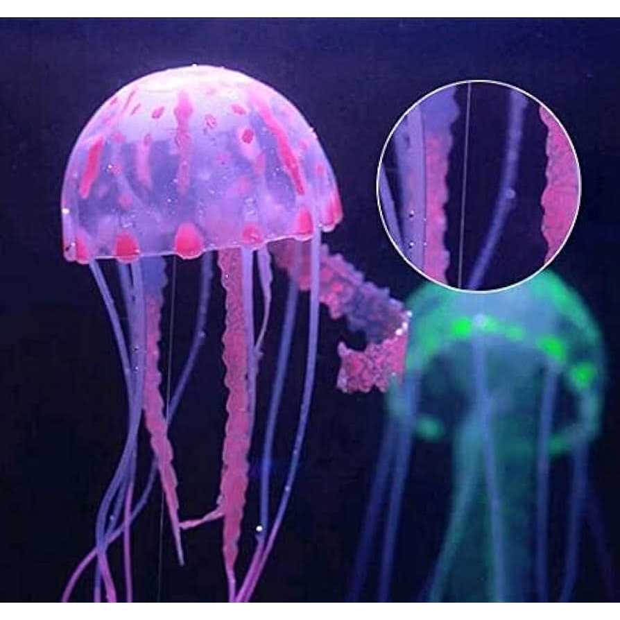 Lpraer 6 Pack Glow Jellyfish Floating Fish Tank Decorations Glowing Effect Silicone Simulation Jellyfish Ornament Aquarium Decorations - Nail Gallerys