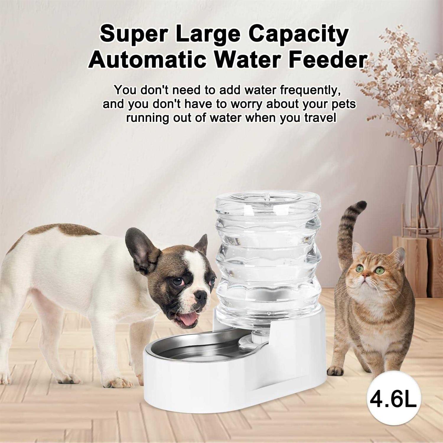 RIZZARI Automatic Pet Waterer, 100% Bpa-free, 4.6l Gravity Stainless Steel Water Dispenser, Large Capacity Water Feeder for Cats and - Nail Gallerys