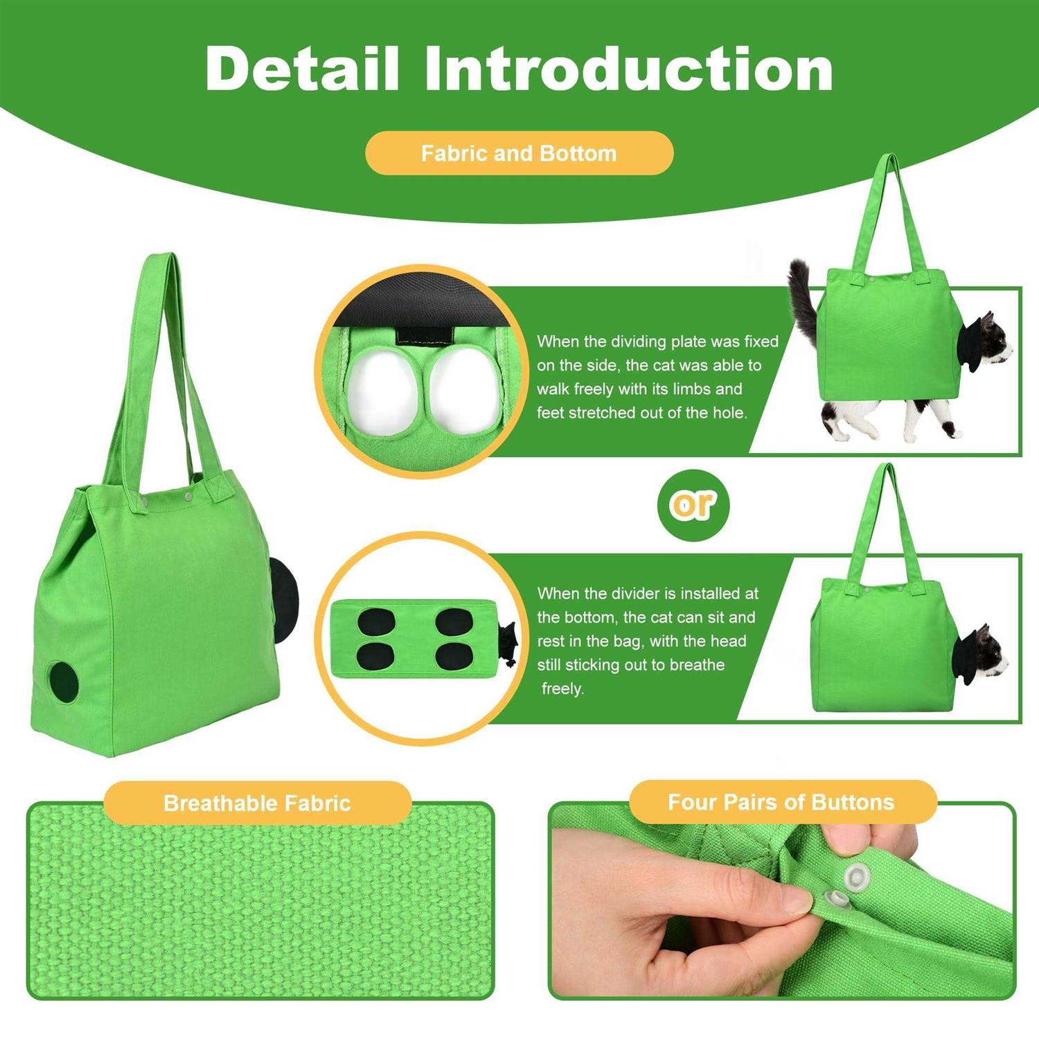 Cat Carrier Soft Cat Travel Bag Sling Pet Accessories Outdoor Color Green Size L,Can take Cats and Dogs Out for a Walk,Support Cats and Dogs up to - Nail Gallerys