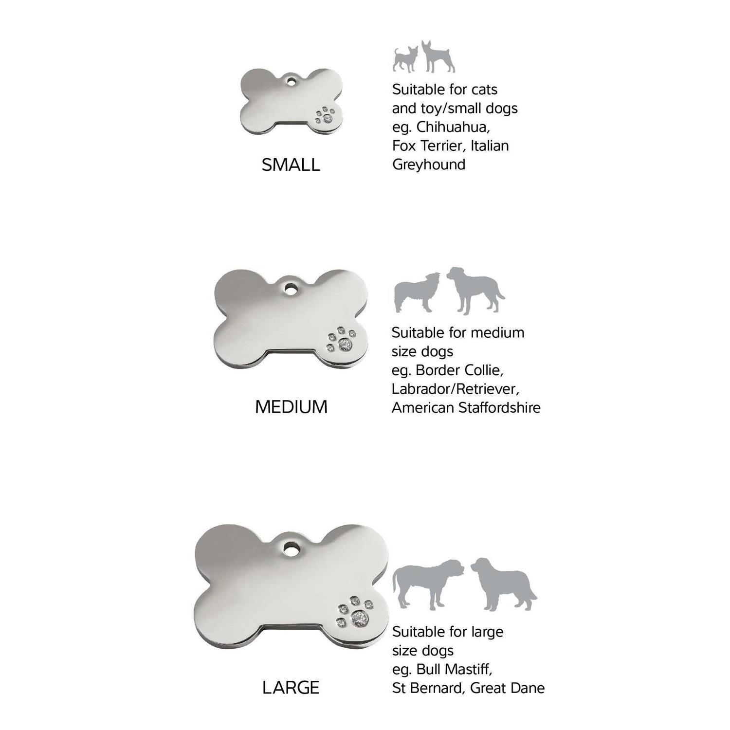 Red Dingo Diamante Pet ID Tag Bone - Nail Gallerys