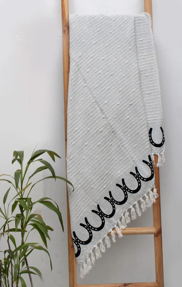 Horsehoes Cotton Throw - Nail Gallerys