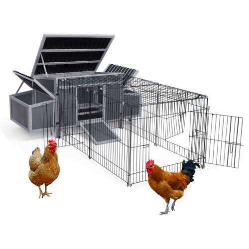 Coziwow Outdoor Wooden Chicken Coop Poultry Cage with Waterproof Roof - Nail Gallerys