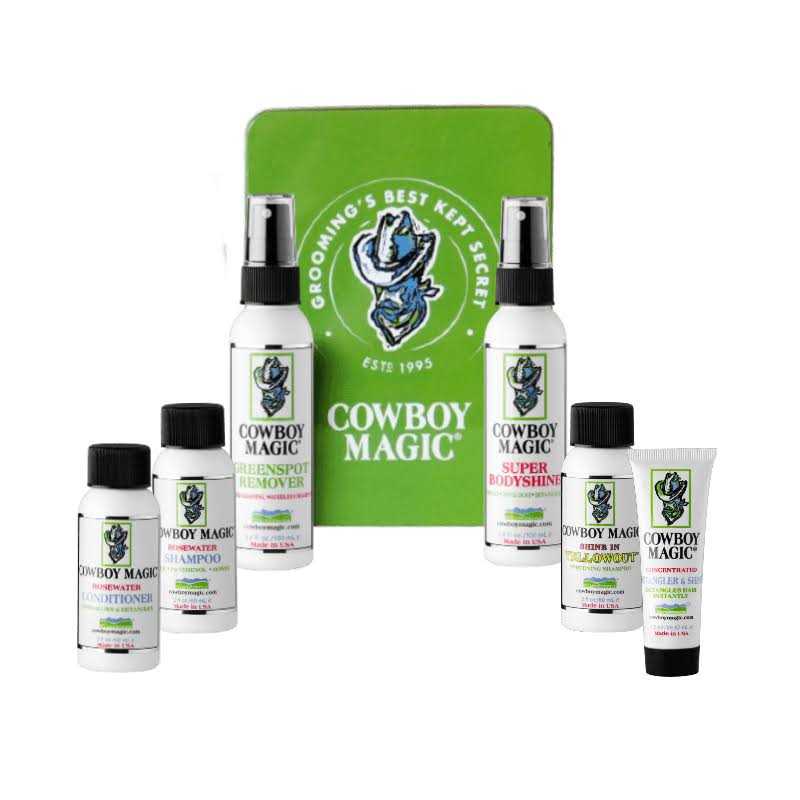 cowboy Magic Shampoo, conditioner, Detangler Shine, Super Bodyshine, and greenspot Remover Sampler Kit - Nail Gallerys