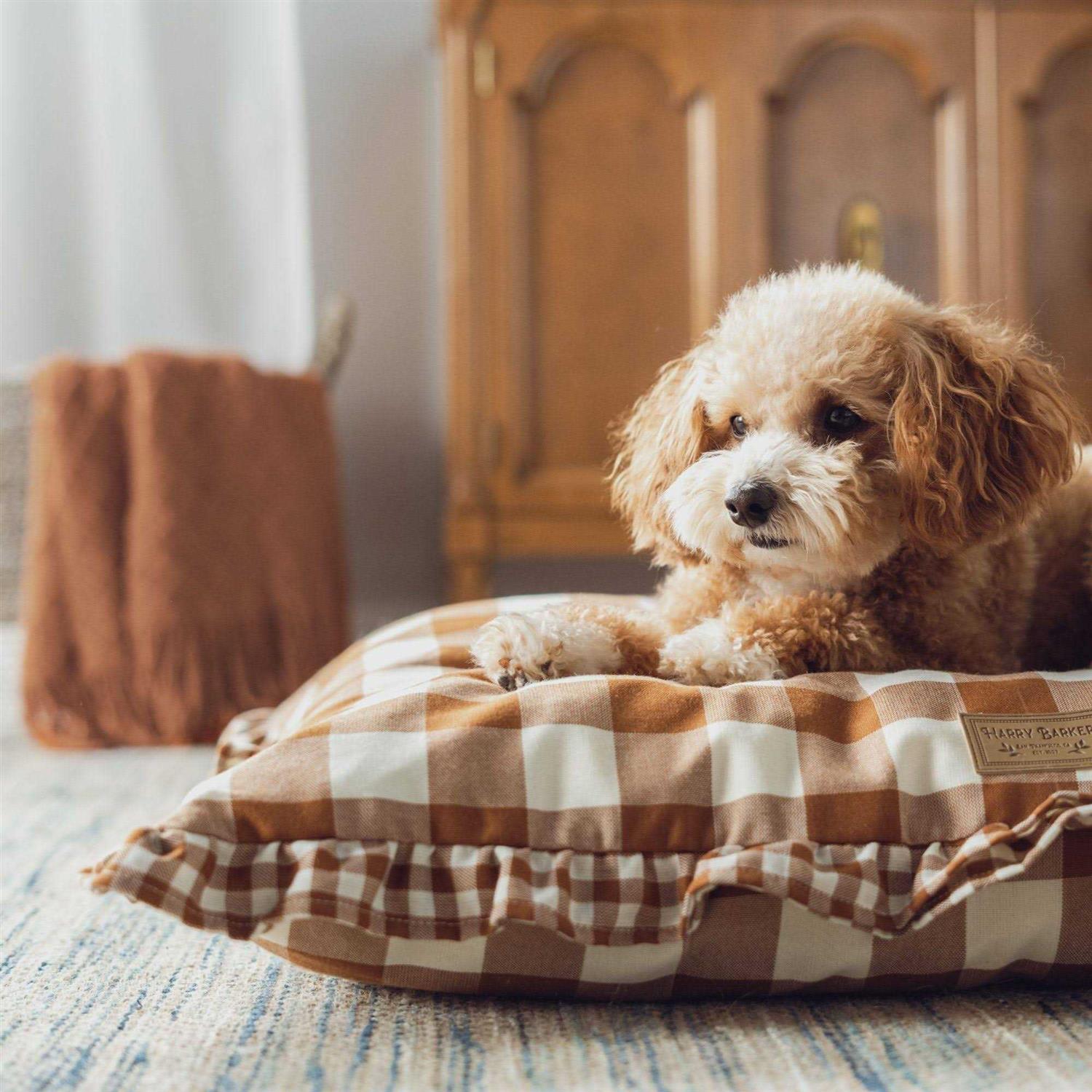 Harry Barker 24 x 5 Brown Gingham Print Envelope Dog Bed - Nail Gallerys