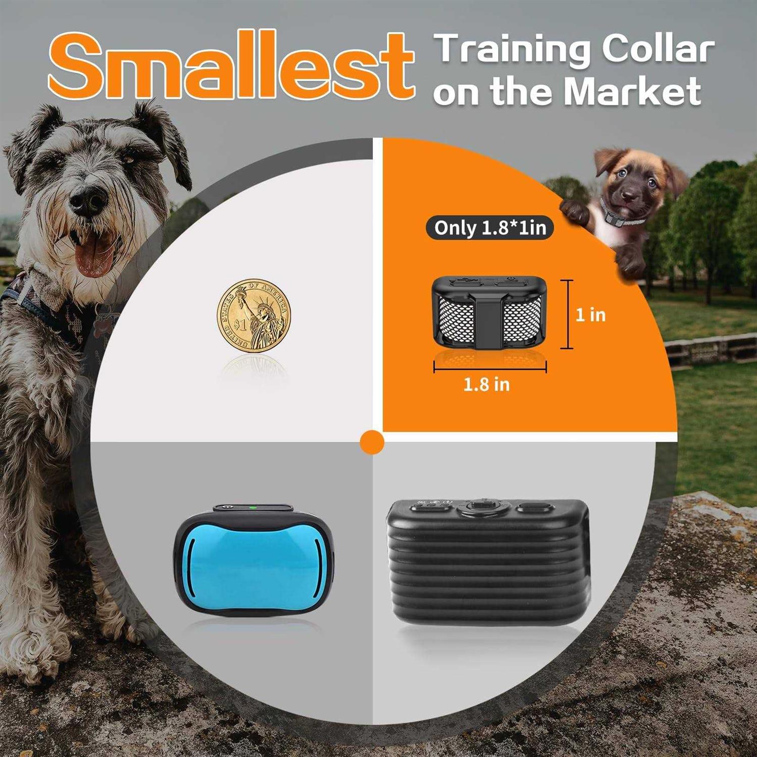 Tiniest Dog Shock Collar Lightest Dog Training Collar with Remote for Small Dogs 5-15lbs & Medium Large Dogs/Puppies - Nail Gallerys