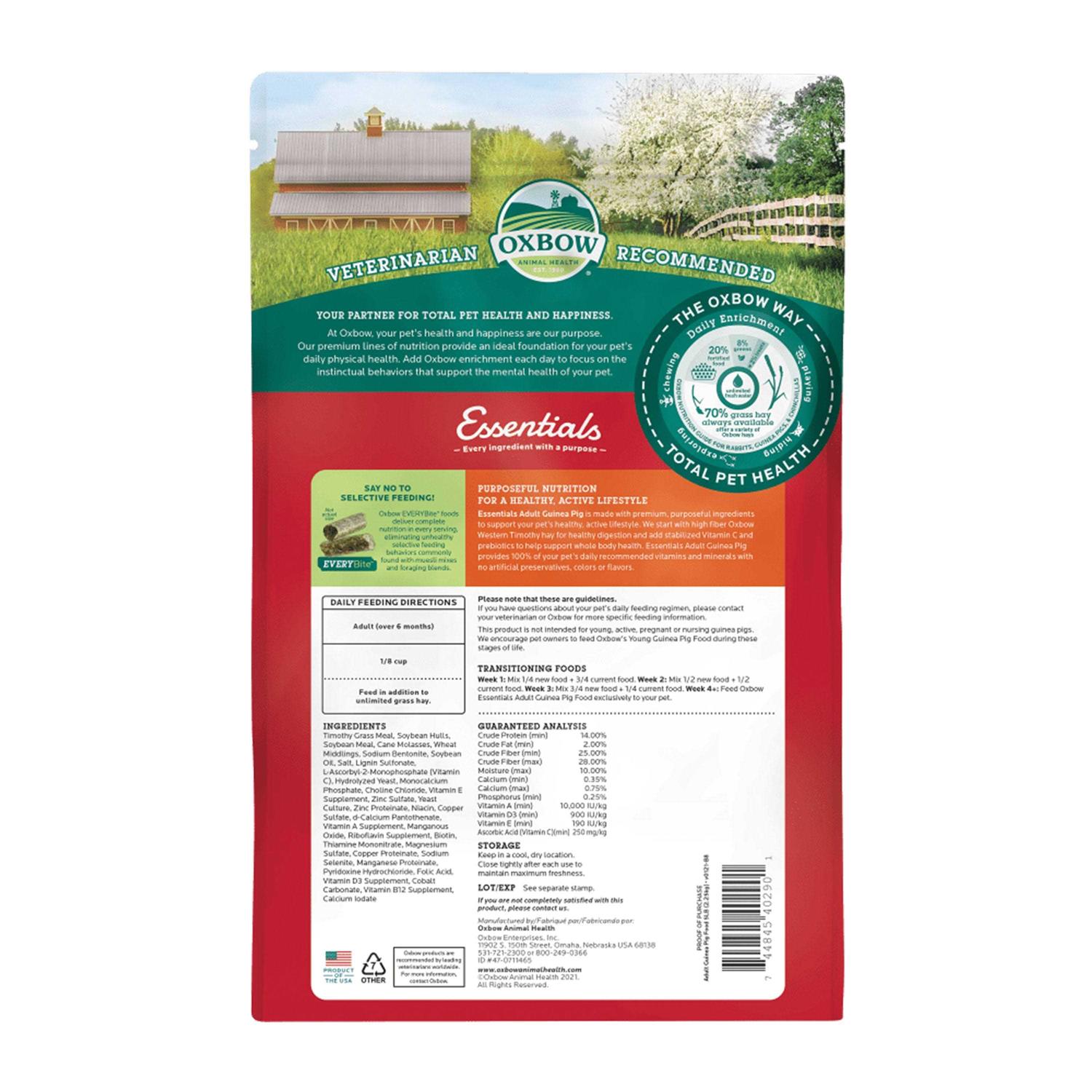 Oxbow Essentials Adult Guinea Pig Food - Nail Gallerys