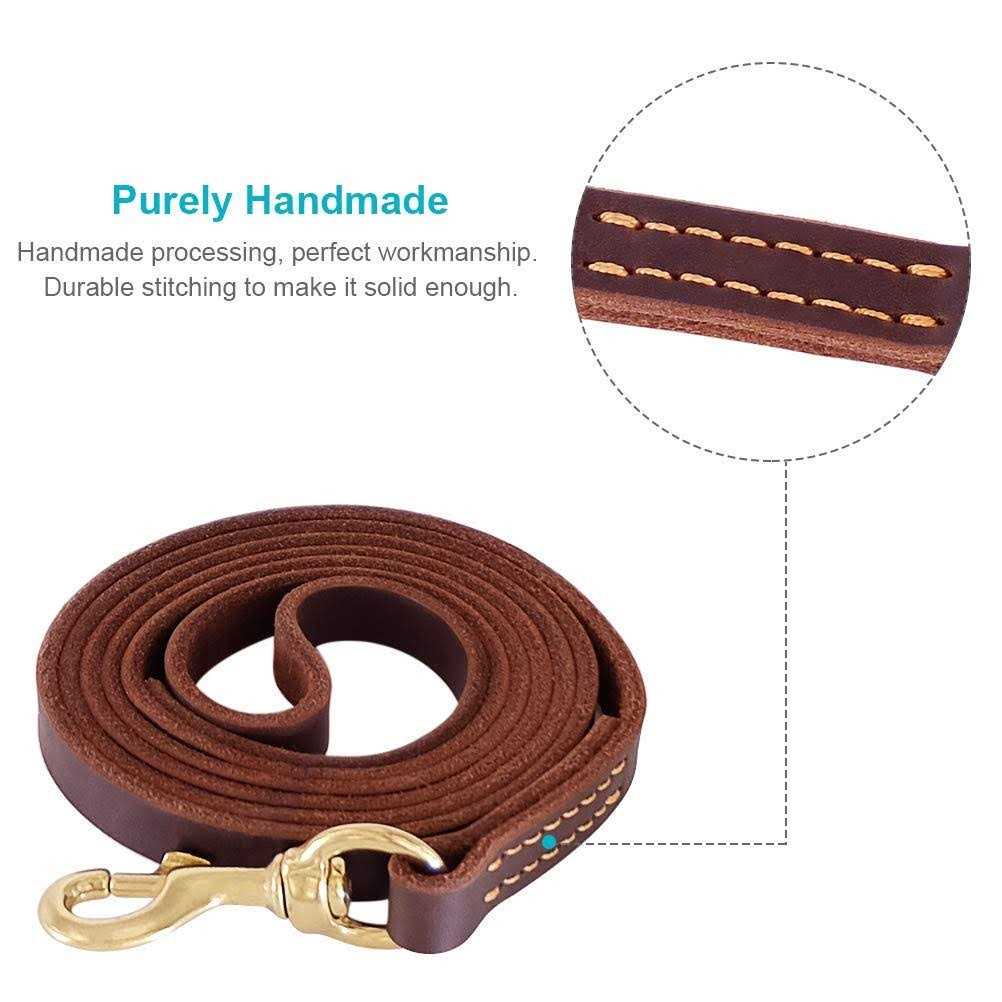 FAIRWIN Leather Dog Leash 6 Foot Braided Heavy Duty Training Leash for Large Medium Small Dogs - Nail Gallerys