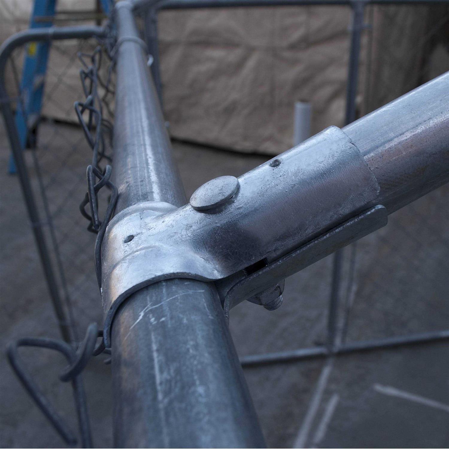 Aleko 7.5 x 7.5 ft. Full Steel Chain Link Dividable Dog Kennel Roof Frame Galvanized Finish - Nail Gallerys