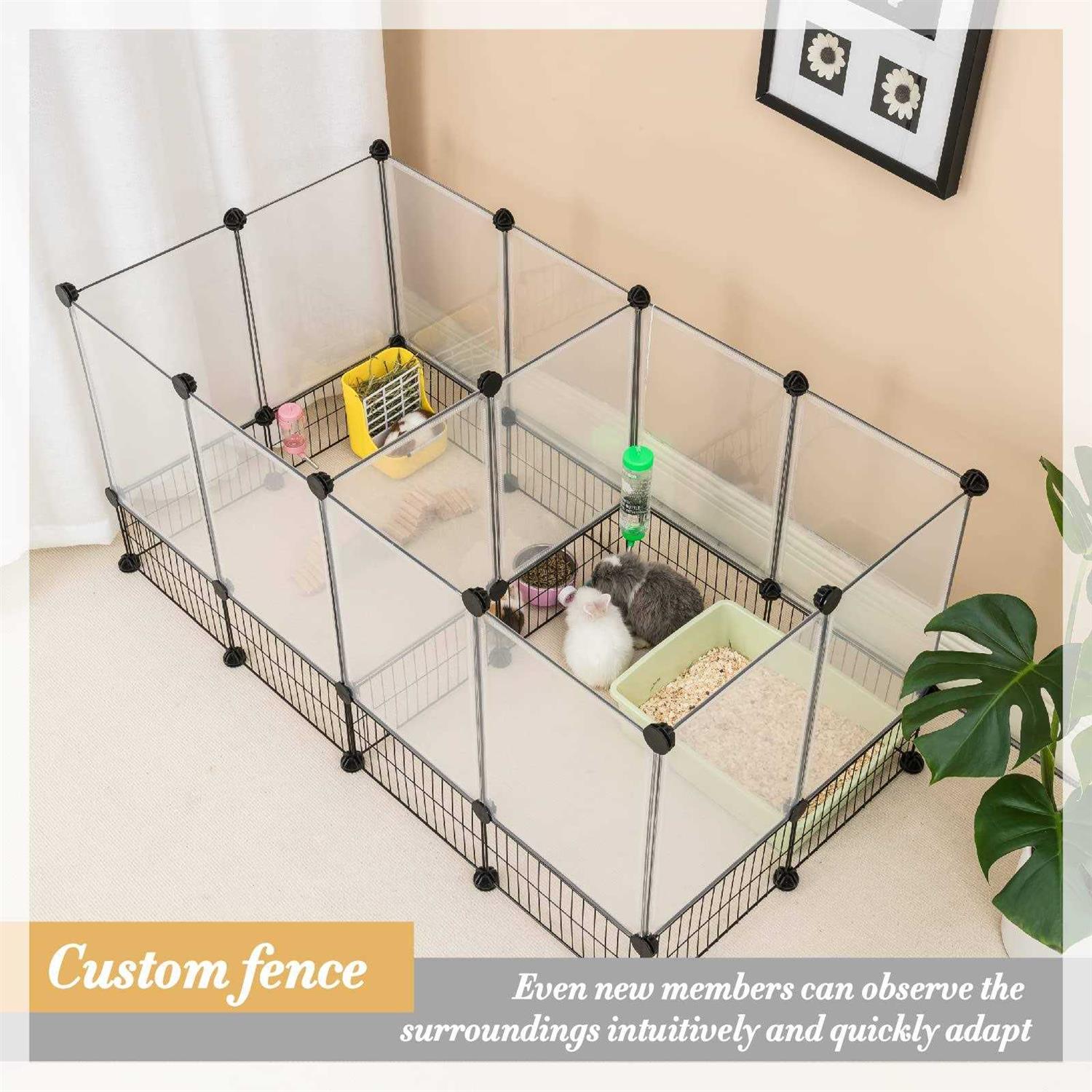DINMO Rabbit Playpen guinea Pig cages Hamster cages Iron Net Bottom Design for Small Animal - Nail Gallerys