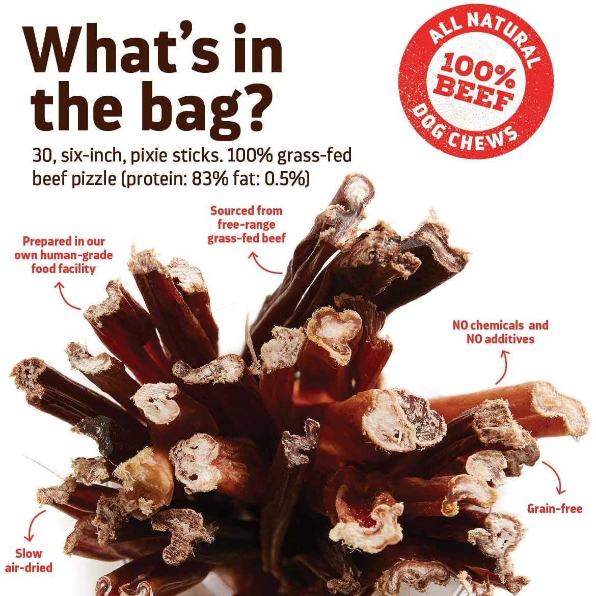 Natural Farm Bully Sticks Thin Pixie Pizzle Beef Treats Grain-Free - Nail Gallerys