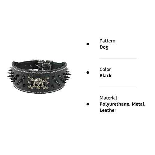 Berry Pet 3 Inch Width Sharp Spiked Studded Leather Dog Collar for Training,Sports,Walking,Travel,Dog Show,Heavy Duty,Medium Dogs,Pitbull - Nail Gallerys