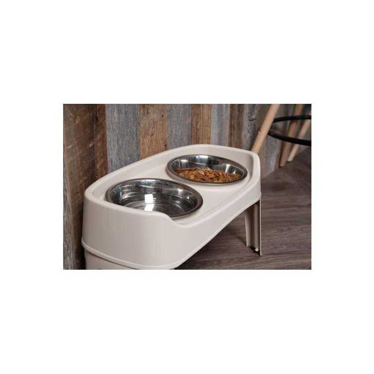 Iris USA 12 inch Elevated Dog Bowls with Two 2 Qt Stainless Steel Bowls and Removable Legs - Nail Gallerys
