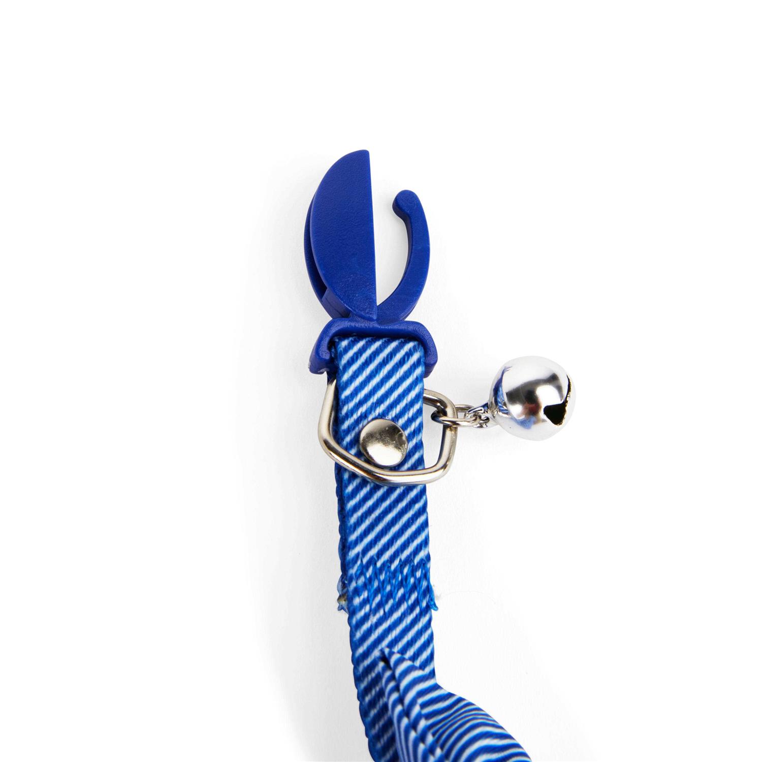 YOULY Blue Seersucker Breakaway Bowtie Kitten Collar - Nail Gallerys