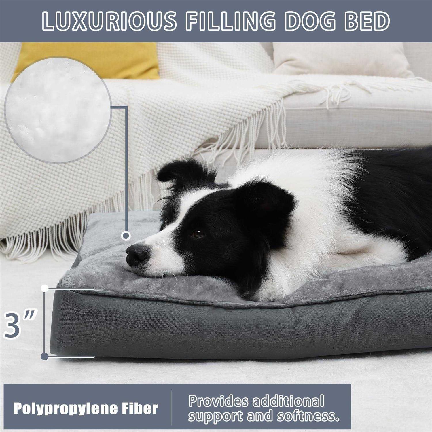 NUPIDA Dog Bed Waterproof Deluxe Plush Dog Beds with Removable Washable Cover Anti-Slip Bottom Pet Sleeping Mattress for Large - Nail Gallerys